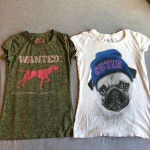 Girls Adorable Dog t-shirts sz7/8 (Pug & Lab)